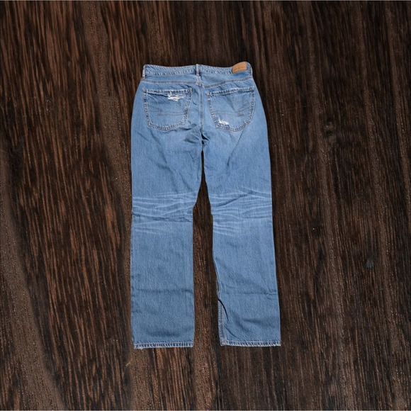 American Eagle Womens TomGirl Stretch Distressed Denim Jeans Button Fly Sz 6 - Picture 3 of 6